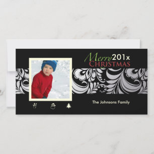 Cartão De Festividades PixDezines Bellissimo Damask, Natal