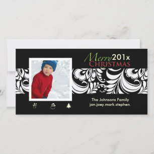 Cartão De Festividades PixDezines Bellissimo Damask, Natal