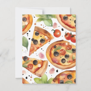 Cartão De Festividades Pizza Nacional Semana B - Cores d'água