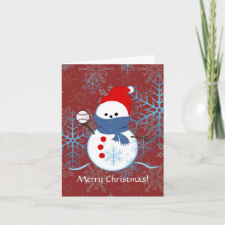 Cartão De Festividades Placa - Baseball Snowman