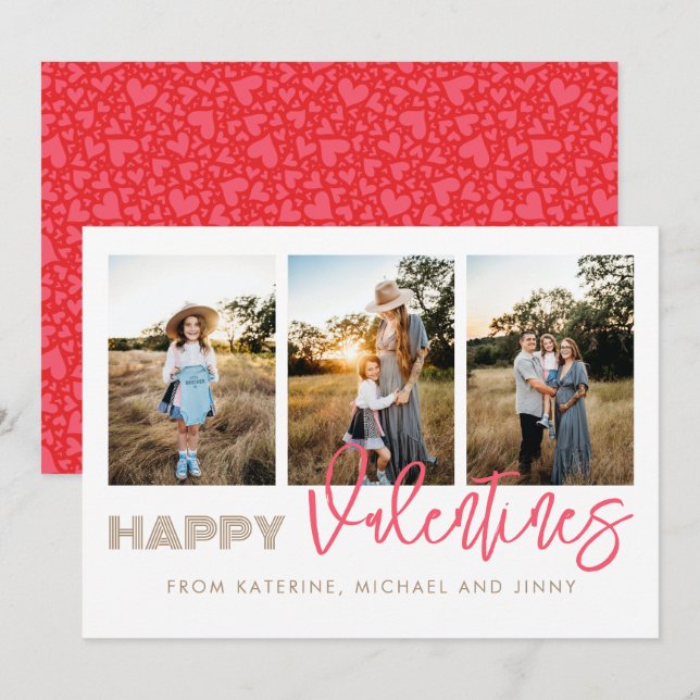 Cartão De Festividades Placa da Família de Colagem de Fotografias para Di (Frente/Verso)