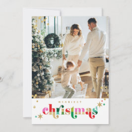 Cartão De Festividades Placa da Família Dourada Sparkle Christmas