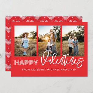 Cartão De Festividades Placa da família Red Photo Collage para Dias de os