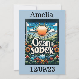 Cartão De Festividades Placa de Aniversário Personalizada Limpa e Sober