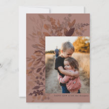 Placa de Anos novos Flat de Botânica de Aquarela