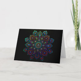 Cartão De Festividades Placa de anotação de Vazio Mandala pintada com imp