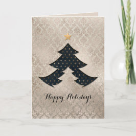 Cartão De Festividades Placa de Árvore de Natal Moderna Pearl Damask