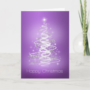 Cartão De Festividades Placa de Árvore de Natal Roxo