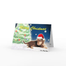Placa de Árvore Xmas Dachshund (Personalizável)