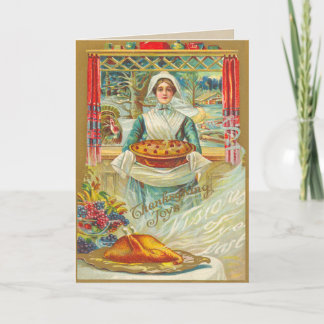 Cartão De Festividades Placa de Banquete de Ação de Graças Vintage