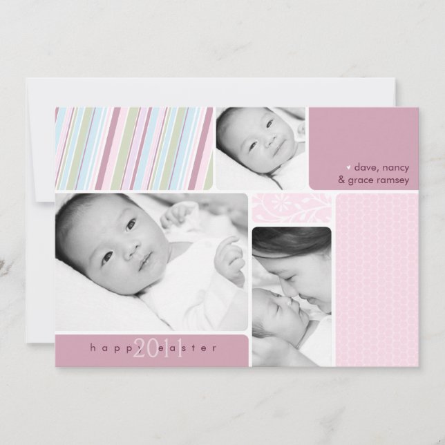 Cartão De Festividades Placa de Colagem de Fotos do felz pascoa (Frente)