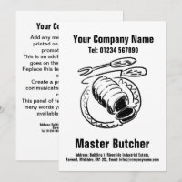 Placa de Design de Cartoon do Butcher