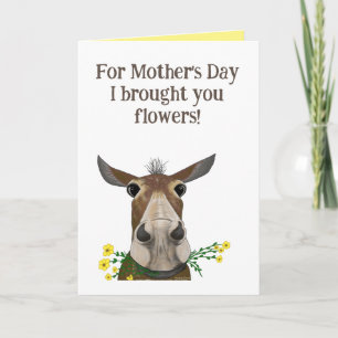 Cartão De Festividades Placa de dia de as mães com Cápsula e Flores