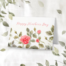 Cartão De Festividades Placa de Dia de as mães Vintage de roscas rosa