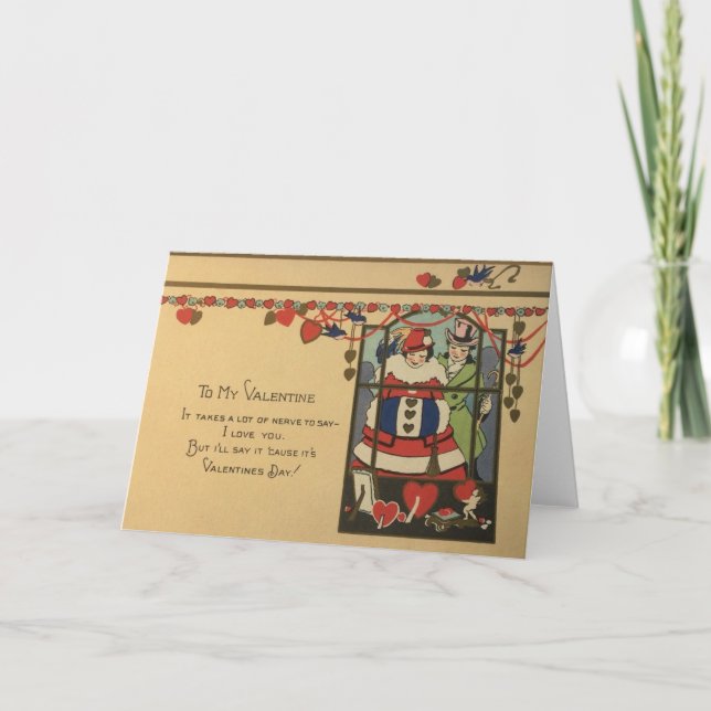 Cartão De Festividades Placa de Dia de os namorados Art Deco (Frente)