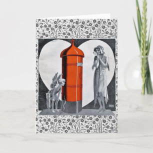 Cartão De Festividades Placa de Dia de os namorados Art Deco