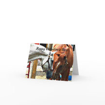 Placa de dia de os namorados com Cavalos