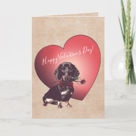 Cartão De Festividades Placa de Dia de os namorados Dachshund