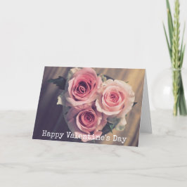 Cartão De Festividades Placa de Dia de os namorados de Coração de Rosas b