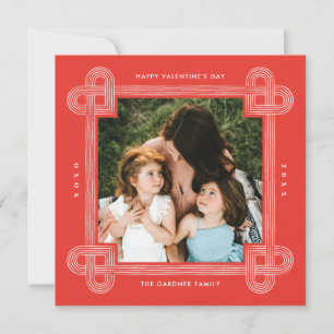 Cartão De Festividades Placa de Dia de os namorados de quadro do nó card