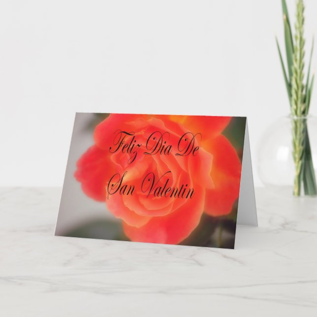 Cartão De Festividades Placa de Dia de os namorados espanhola (Frente)