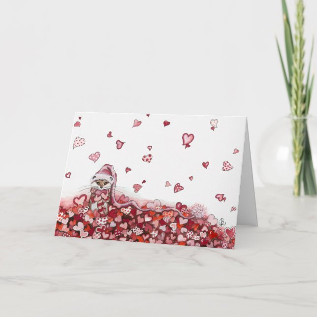 Cartão De Festividades Placa de Dia de os namorados Hamster Hammie (Frente)