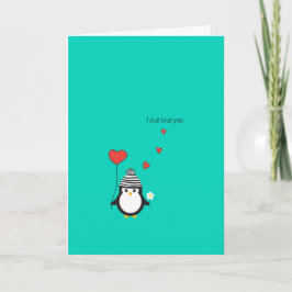 Cartão De Festividades Placa de dia de os namorados - Ilustração do pingu