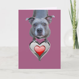 Cartão De Festividades Placa de Dia de os namorados Pitbull para Dois Cor