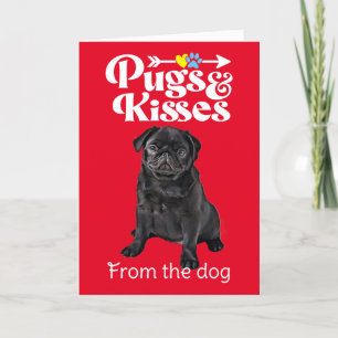 Cartão De Festividades Placa de Dia de os namorados Pugs e Kisses