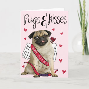 Cartão De Festividades Placa De Dia de os namorados Pugs E Kisses