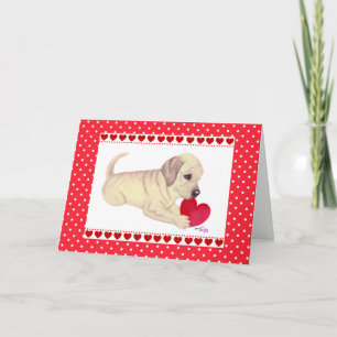 Cartão De Festividades Placa de Dia de os namorados Puppy do laboratório 