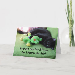 Cartão De Festividades Placa de Dia de os namorados Sassy Cat & Froggy