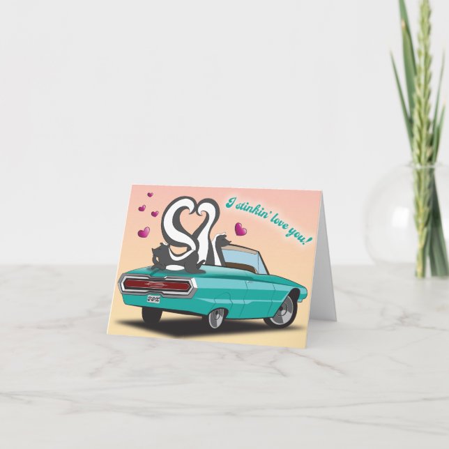 Cartão De Festividades Placa de Dia de os namorados Skunk (Frente)