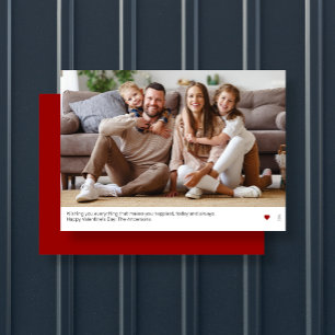 Cartão De Festividades Placa de Dia de os namorados Vermelho Moderno Ultr