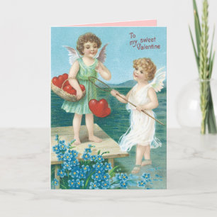 Cartão De Festividades Placa de Dia de os namorados Vintage