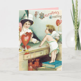 Cartão De Festividades Placa de Dia de os namorados Vintage