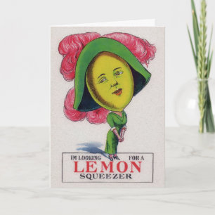 Cartão De Festividades Placa de Dia de os namorados Vintage Lemon