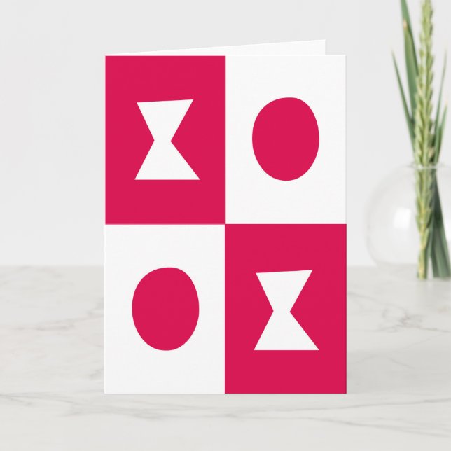 Cartão De Festividades Placa de Dia de os namorados XOXO (Frente)