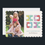 Cartão De Festividades Placa de Dia de os namorados XOXO Bloqueada por Co<br><div class="desc">Uma placa de Dia de os namorados divertida com um design tipográfico colorido e ousado.</div>