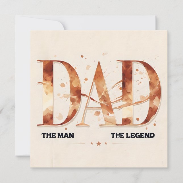 Cartão De Festividades Placa de Dia de os pais de Aquarela Chic (Frente)