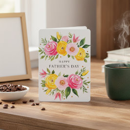 Cartão De Festividades Placa de Dia de os pais Feliz para Rosas de Aquare