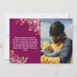 Cartão De Festividades Placa de Dia de os pais Feliz Personalizada com Fo