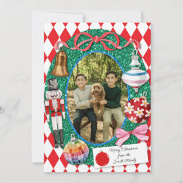 Cartão De Festividades Placa de Enfeites de natal com falha