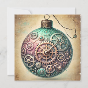 Cartão De Festividades Placa de Enfeites de natal do Pastel Steampunk