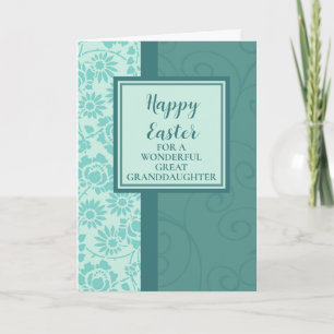 Cartão De Festividades Placa de Excelente Floral Teal Nefilha