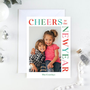 Cartão De Festividades Placa de Feliz ano novo de Cor Editável por Quadro