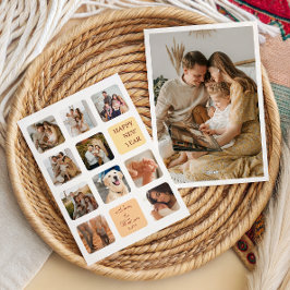 Cartão De Festividades Placa de Feliz ano novo de Foto da Família de Cola