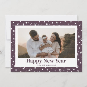 Cartão De Festividades Placa de Feliz ano novo de Fotografias de Estrelas