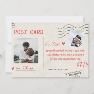 Cartão De Festividades Placa de Feliz dia de os namorados estética bege e