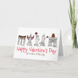 Cartão De Festividades Placa de Feliz dia de os namorados Nova Iorque NYC